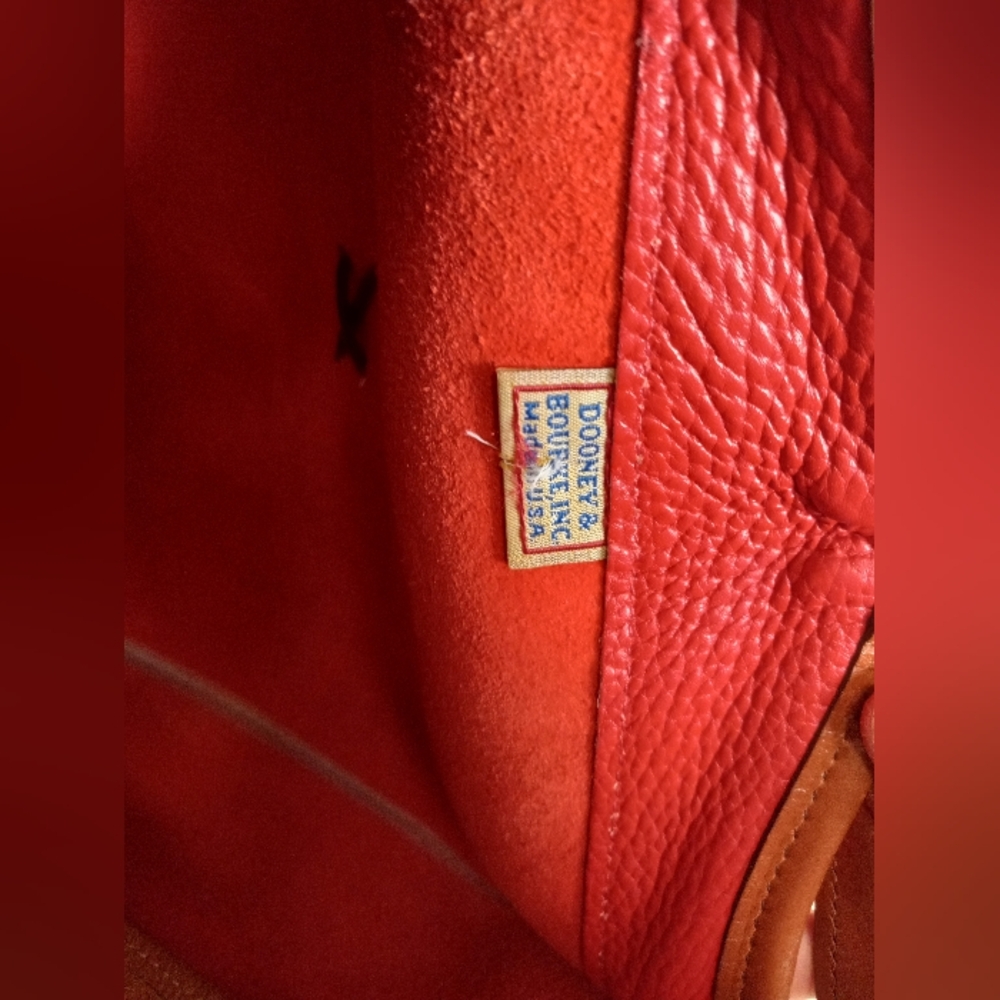 Dooney & Bourke 1990's Gladstone Weekender Luggage, Red AWL - Picture 15 of 16